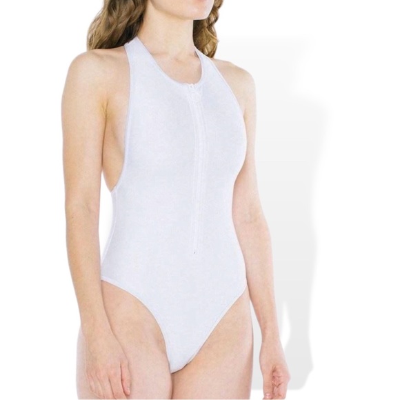 American Apparel Nylon Tricot Zip Up Sleeveless One-Piece - Picture 2 of 11